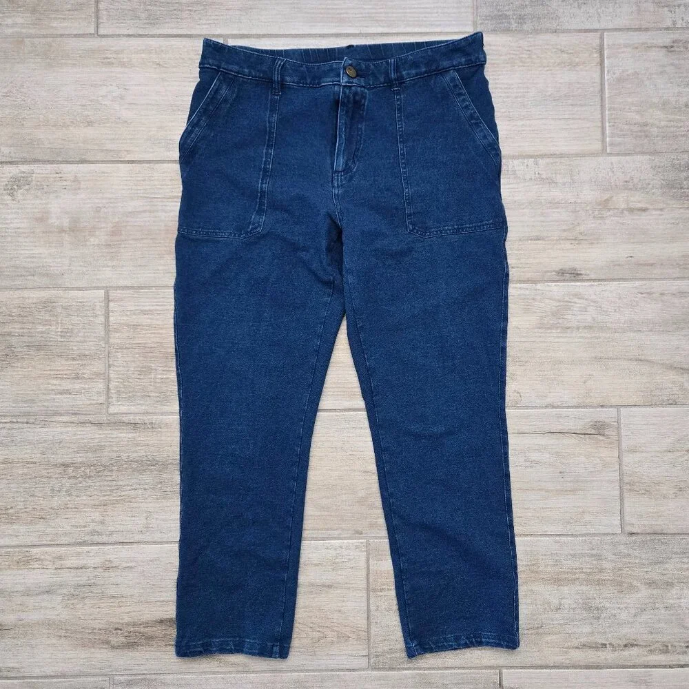 LOGO by Lori‎ Goldstein Stretch Denim Jeans Women's Patch Pocket Everyday Dark M